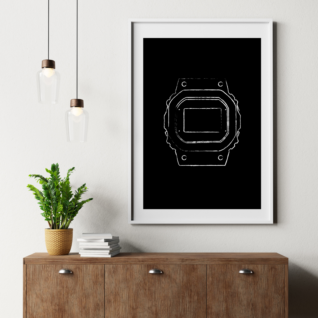 Square - Chalk - Black - Digital Print