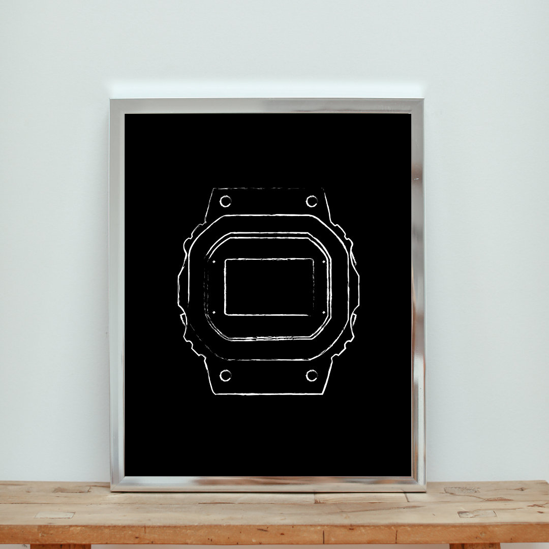 Square - Chalk - Black - Digital Print