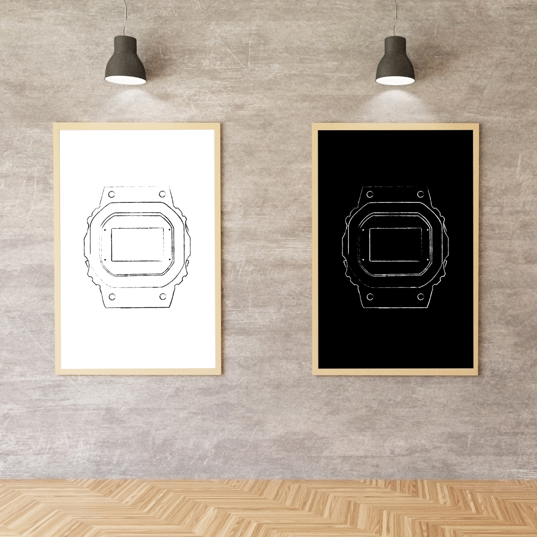 Square - Chalk - Black - Digital Print