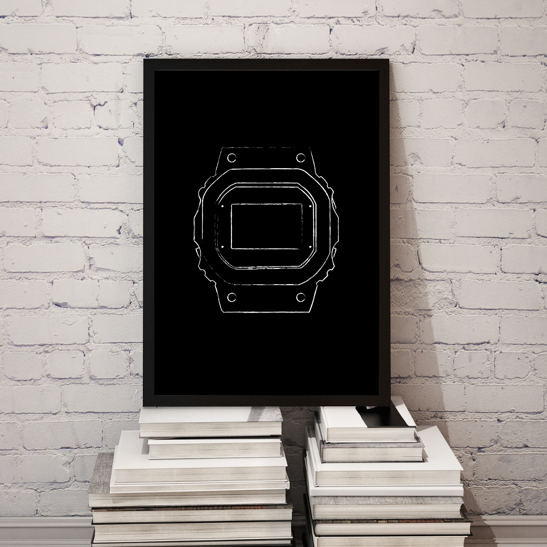 Square - Chalk - Black - Digital Print