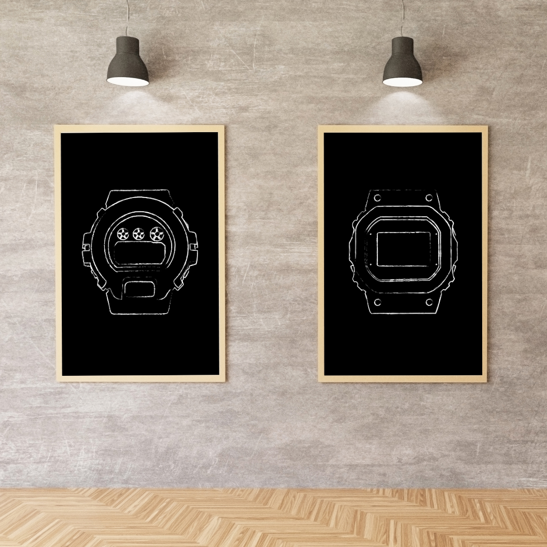Square - Chalk - Black - Digital Print