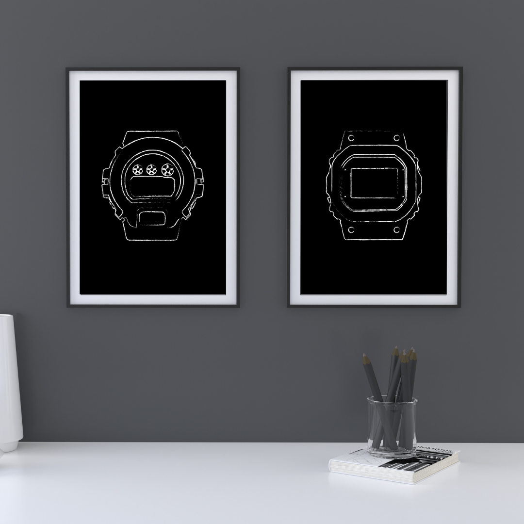 Square - Chalk - Black - Digital Print