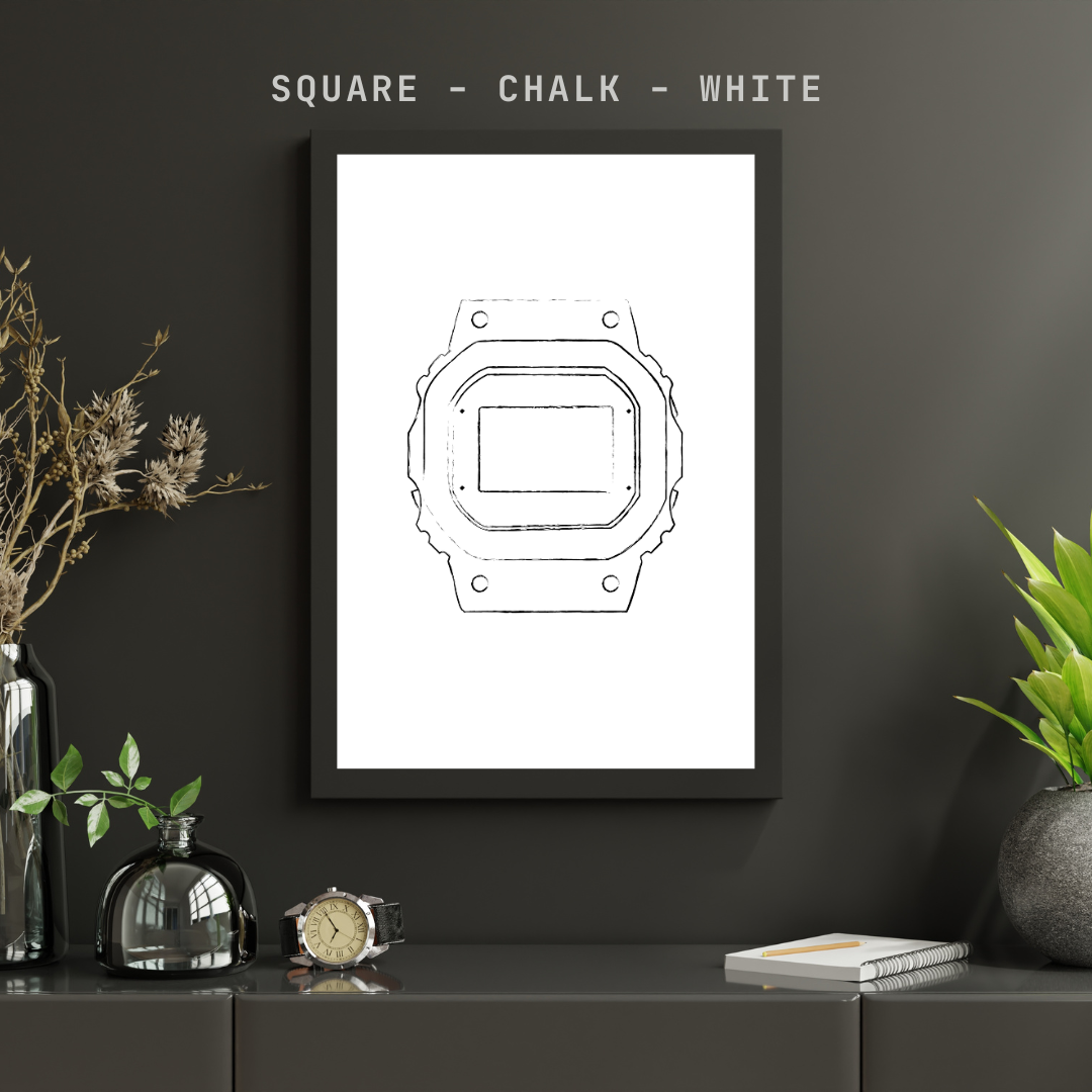 Square - Chalk - White - Digital Print