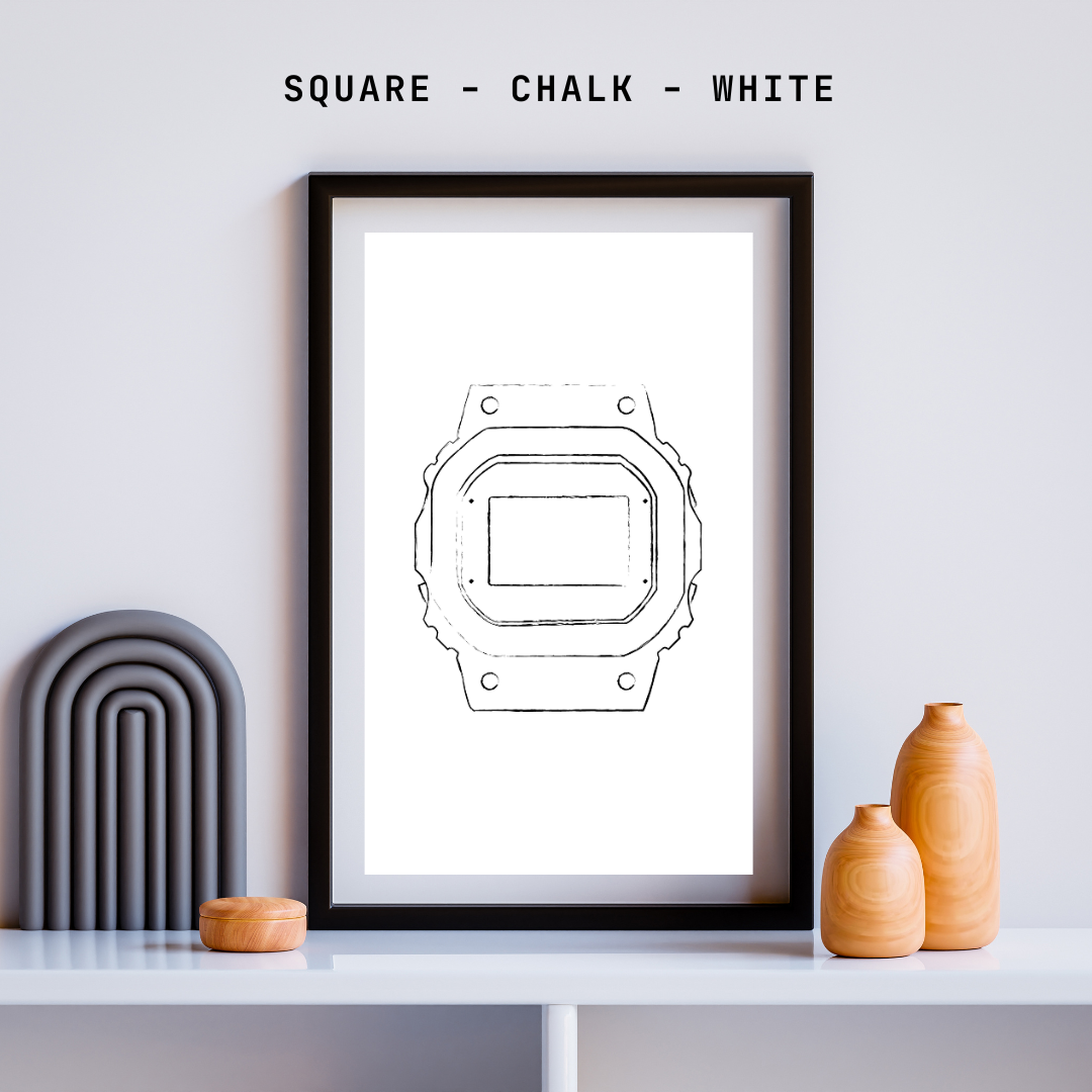 Square - Chalk - White - Digital Print